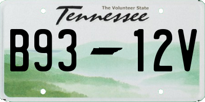 TN license plate B9312V