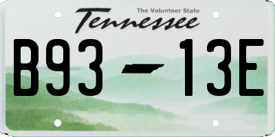 TN license plate B9313E