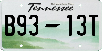 TN license plate B9313T