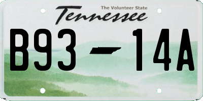 TN license plate B9314A