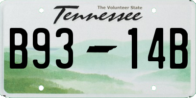 TN license plate B9314B