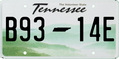 TN license plate B9314E