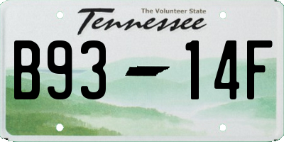 TN license plate B9314F