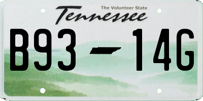 TN license plate B9314G