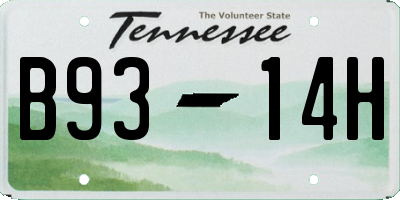 TN license plate B9314H