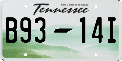 TN license plate B9314I
