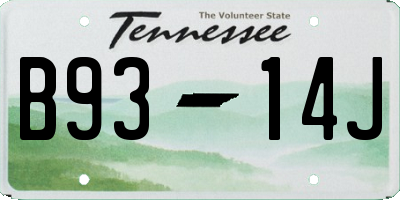 TN license plate B9314J