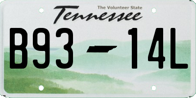 TN license plate B9314L