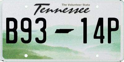 TN license plate B9314P