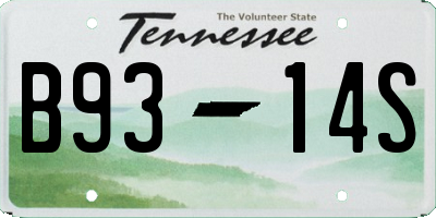 TN license plate B9314S