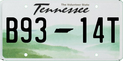 TN license plate B9314T