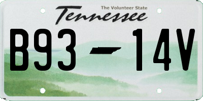 TN license plate B9314V