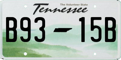 TN license plate B9315B
