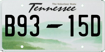 TN license plate B9315D