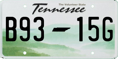 TN license plate B9315G