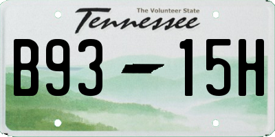TN license plate B9315H