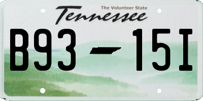 TN license plate B9315I