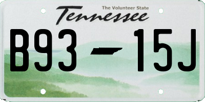 TN license plate B9315J