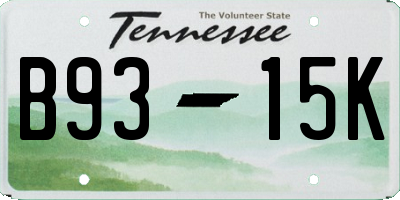 TN license plate B9315K