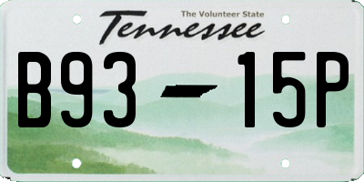 TN license plate B9315P