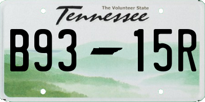 TN license plate B9315R