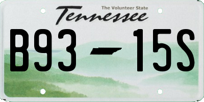 TN license plate B9315S