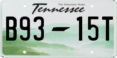 TN license plate B9315T