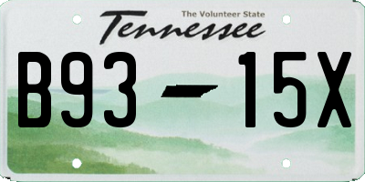 TN license plate B9315X