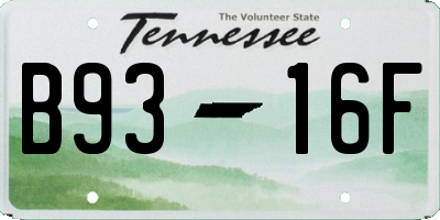 TN license plate B9316F