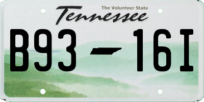 TN license plate B9316I