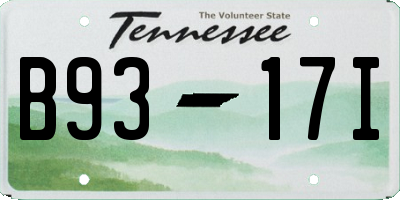 TN license plate B9317I