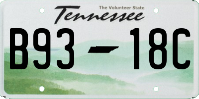 TN license plate B9318C