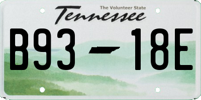 TN license plate B9318E