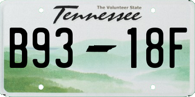 TN license plate B9318F