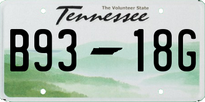 TN license plate B9318G
