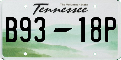 TN license plate B9318P