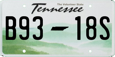 TN license plate B9318S