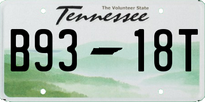 TN license plate B9318T