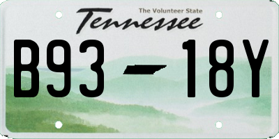 TN license plate B9318Y