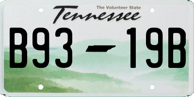 TN license plate B9319B