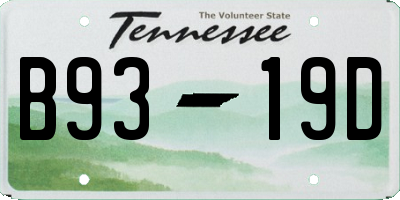 TN license plate B9319D