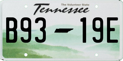 TN license plate B9319E