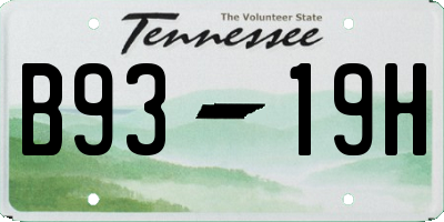 TN license plate B9319H