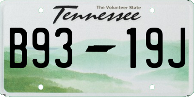 TN license plate B9319J