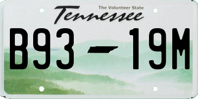 TN license plate B9319M