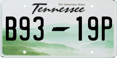 TN license plate B9319P