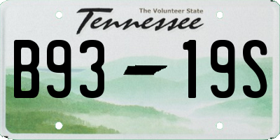 TN license plate B9319S