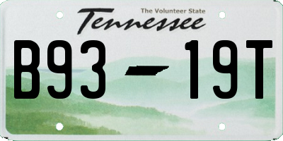 TN license plate B9319T