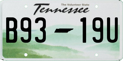 TN license plate B9319U