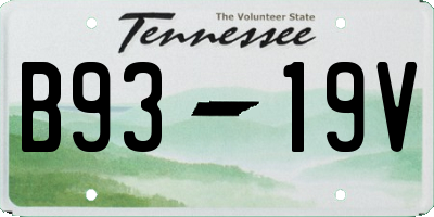TN license plate B9319V